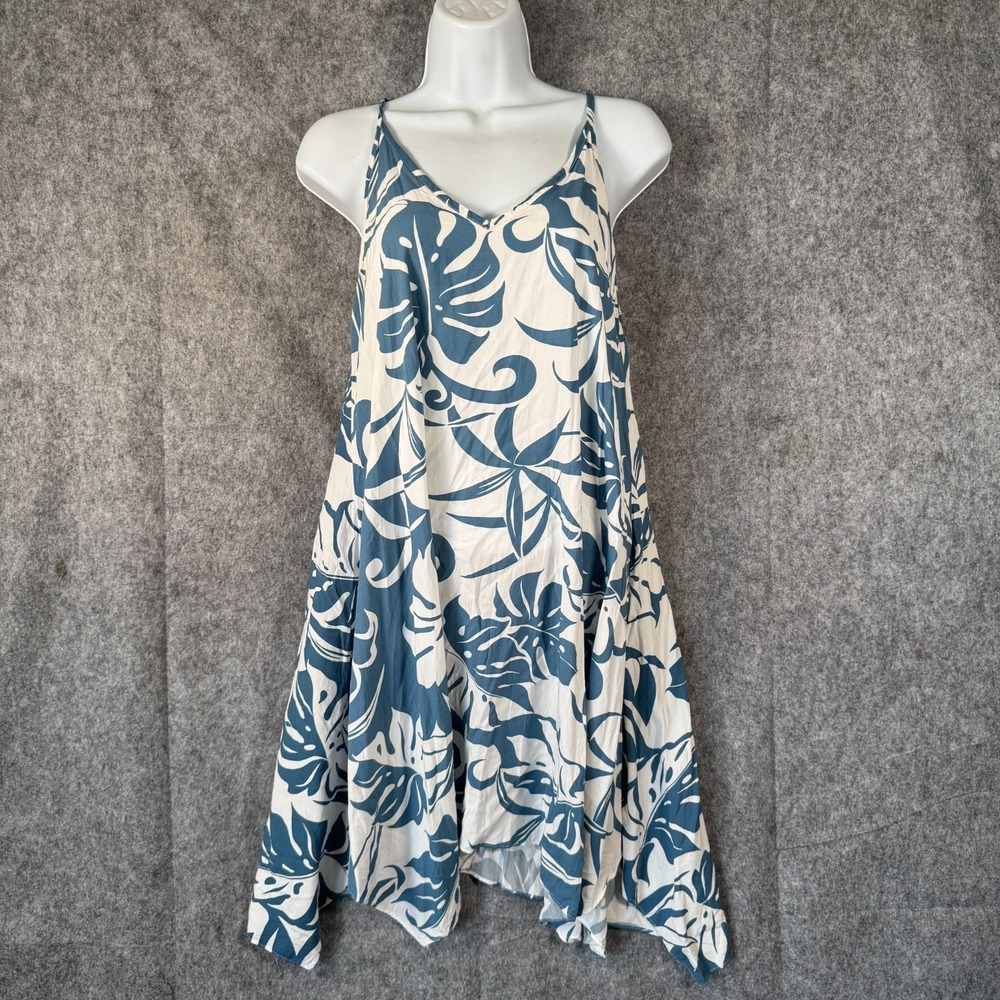Puanani Hawaiian‎ Dress Medium Floral Sleeveless Keyhole Back Aysmmetrical Fairy